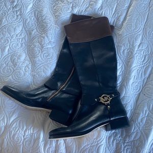 Michael Kors dual-tone riding boots